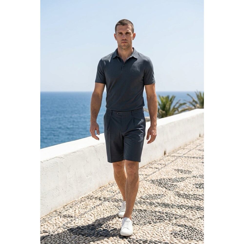 J. Lindeberg Saks Golf Shorts Navy Bermuda Casual Mens Size 40 Fits 43x11